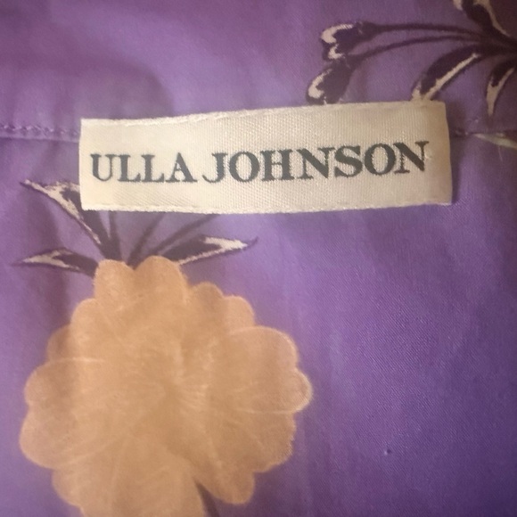 Adorable! Ulla Johnson Naomi Purple Floral Zinnia Mini Ruffle Cotton Dress - Picture 4 of 8